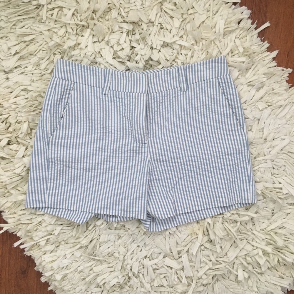 Blue Seersucker Shorts